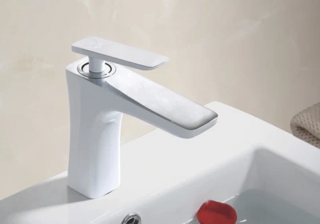 Смеситель для раковины Rose R16F R1601F, белый/хром