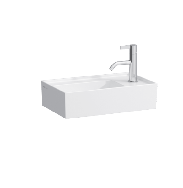 Подвесная раковина Kartell by laufen 46х28х12 см, 1 отв. для смесителя справа, без перелива, скрытый слив, SaphirKeramik 8.1533.4.000.111.1