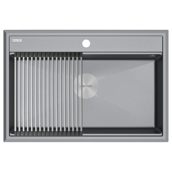 Мойка STEPIA 80, IT-GRANIT, PM117551-GRM , серый металлик, 750х510, Paulmark