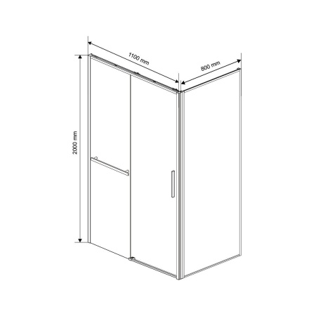 Душевой уголок Vincea Slim Soft VSR-1SS8011CLB, 1100*800, черный, стекло прозрачное