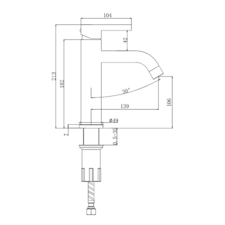 Смеситель для раковины Splenka S221.10.06, черный