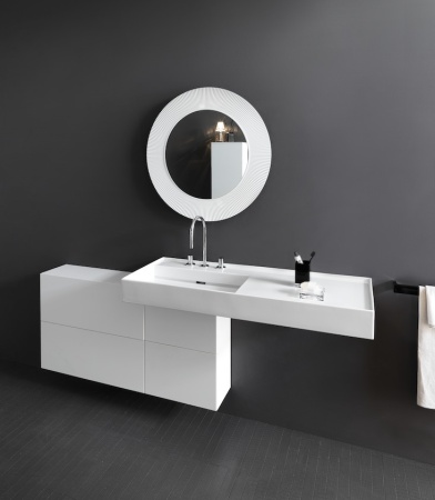 Подвесная раковина Kartell by laufen 120х46х12 см, столешница, правая полка, 3 отв. для смесит, SaphirKeramik 8.1333.2.000.108.1