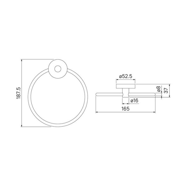 Полотенцедержатель кольцо IDDIS Sena сплав металлов SENSSO0i51