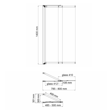 Стеклянная шторка на ванну WasserKRAFT Main 41S02-80 WasserSchutz Fixed