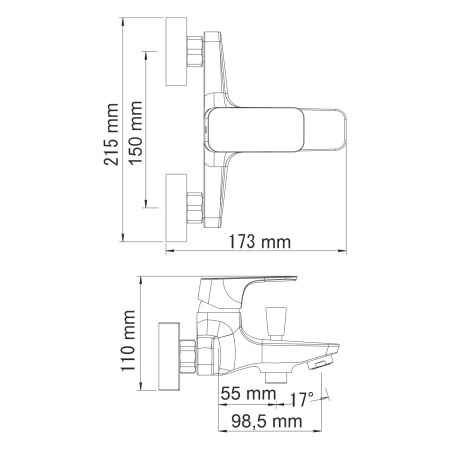 Смеситель для ванны WasserKRAFT Salm 2701