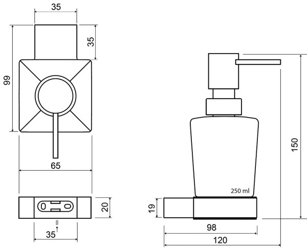 Дозатор для жидкого мыла Bemeta Via 135009042