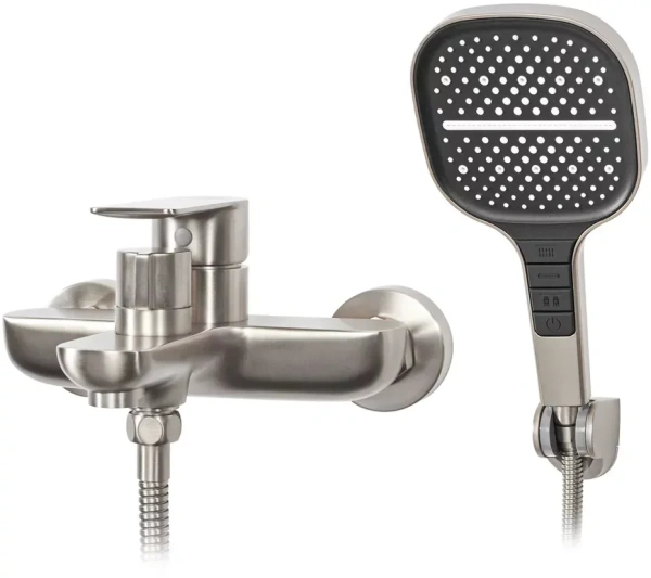 Смеситель для ванны с ручным душем Hansberge H4099 Никель