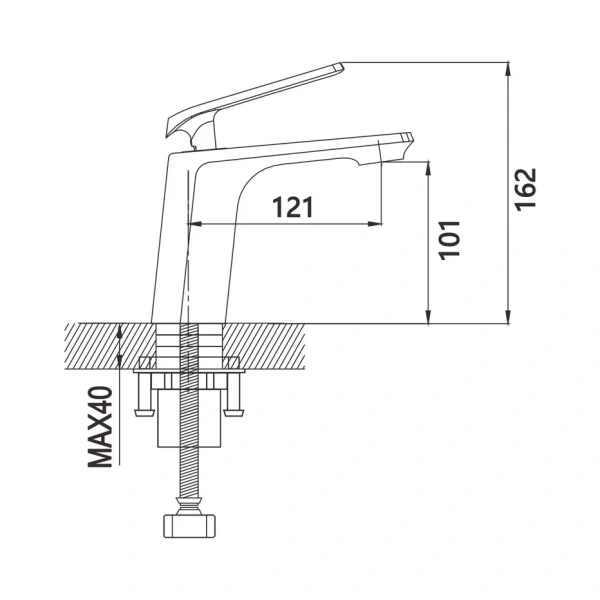 Смеситель для раковины Shevanik S8001, хром