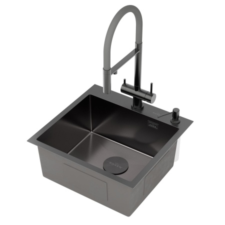 Кухонная мойка RoxenBath Simple 50 PVD графит (текстурное покрытие)