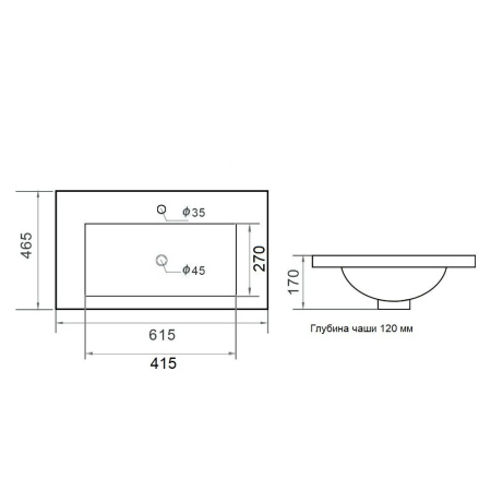 Orange RA03610W раковина встраиваемая белая, санфарфор