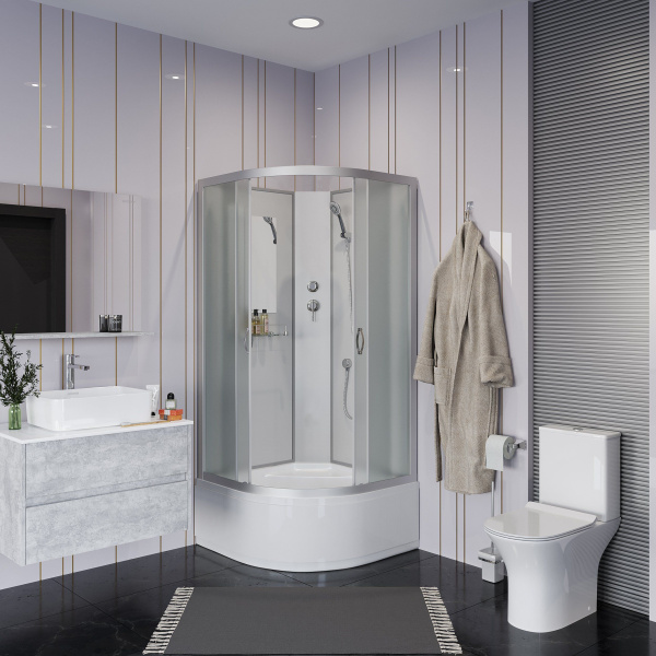 Душевая кабина Niagara Classic NG-2308-14BK 90х90х200, высокий поддон 40 см, стекло матовое Душевая кабина Niagara Classic NG-2308-14BK 90х90х200, высокий поддон 40 см, стекло матовое