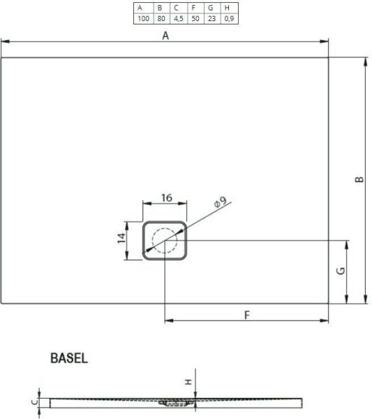 Душевой поддон Riho Basel 404 DC141700000000S 100x80