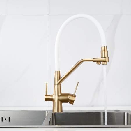 Смеситель для кухни с подключением фильтра воды Rose R358, хром