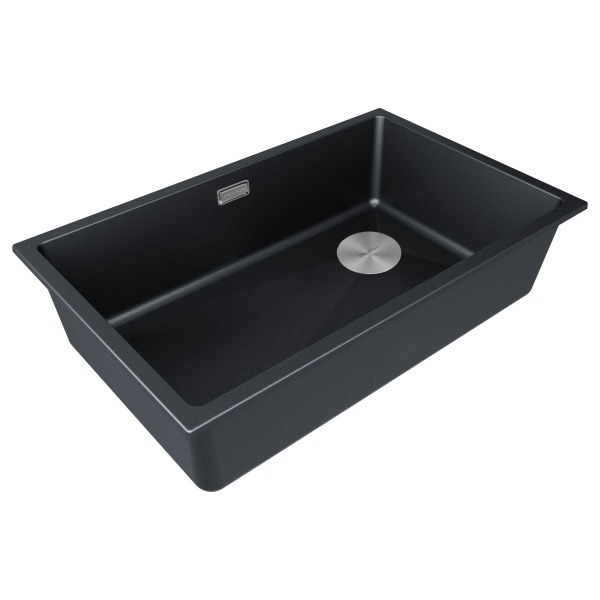 Мойка LUMI 74UNI-SKEW, IT-GRANIT, LU74SK-BLM, черный, 740х440, Paulmark