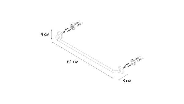 Полотенцедержатель трубчатый Fixsen Kvadro FX-61301 60 см
