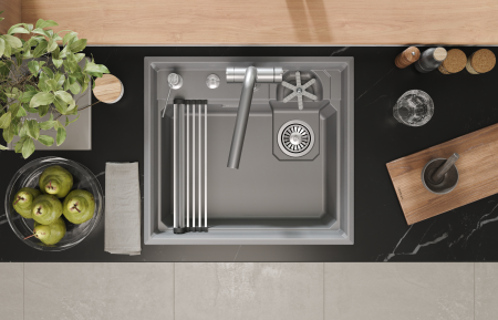 Мойка для кухни Granula Kitchen Space Rinzer 5807R алюминиум, 58х52 см, прямоугольная