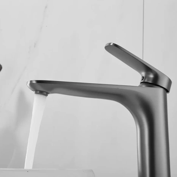 Смеситель для раковины Shevanik S8511T, оружейная сталь