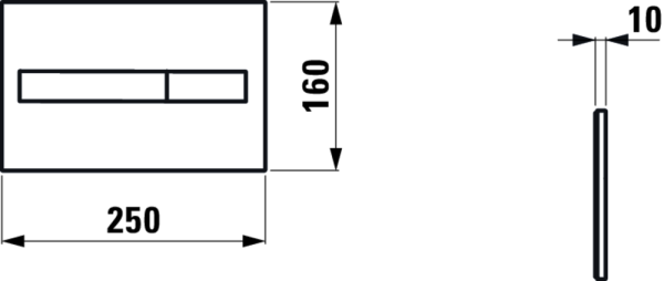 Клавиша смыва Laufen installation system матовая, 1 клавиша, пластик, механическая, черная 8.9566.1.716.000.1