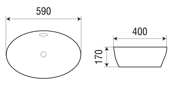 Раковина врезная WeltWasser WW DEILBACH 4028 590х400х170