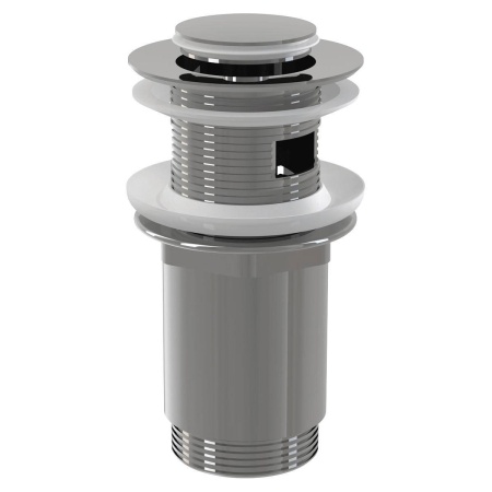 Водослив для умывальника Alcaplast click/clack 5/4", цельнометаллический с малой заглушкой, A391