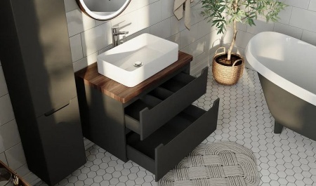 Тумба под раковину Jorno Wood 100 wood.01.100/P/GR серый