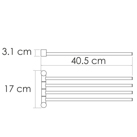 Держатель полотенец четверной WasserKRAFT  K-1034PG