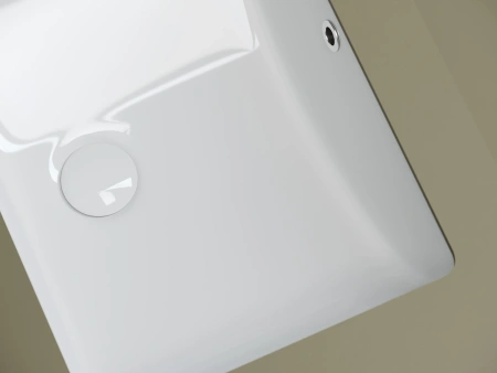 Раковина встраиваемая снизу Ceramicanova Эра 520x370x210, с отверстием слива - перелива, белый