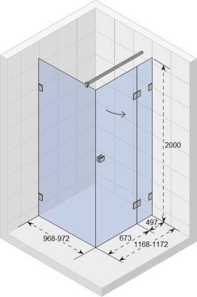 Душевой уголок Riho SZ Scandic NXT X203 120х100 R GX09023B2