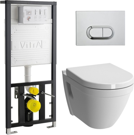 Комплект VitrA S50 9003B003-7201 4в1 безободковый, с сидением микролифт