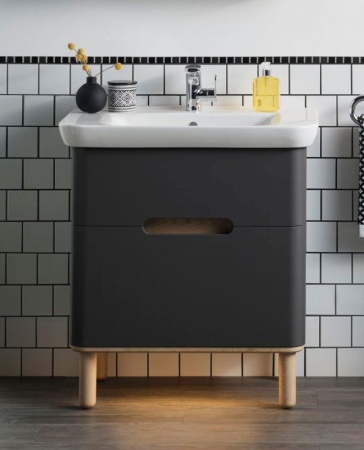 Тумба с раковиной VitrA Sento 63 60834 антрацит матовый