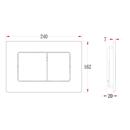 Кнопка смыва Veconi FLUSH V9, FLV9-W, 237х159х6, нержавеющая сталь, белый матовый