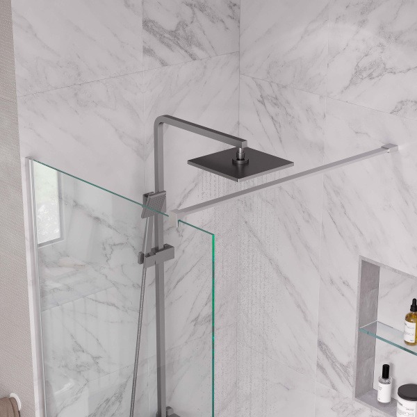 Душевая перегородка ограждение Reflexion RX20090CCR-18 Walk in 200x90см прозрачное закаленное стекло 8мм хромированный профиль