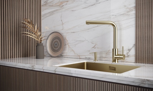 Смеситель для кухни TWIN, светлое золото, Tw213622-LG, Paulmark