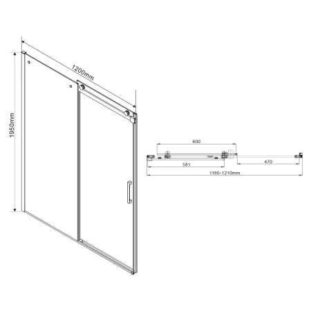 Душевой уголок Vincea Como VSR-1C9012CL, 1200*900, хром, стекло прозрачное