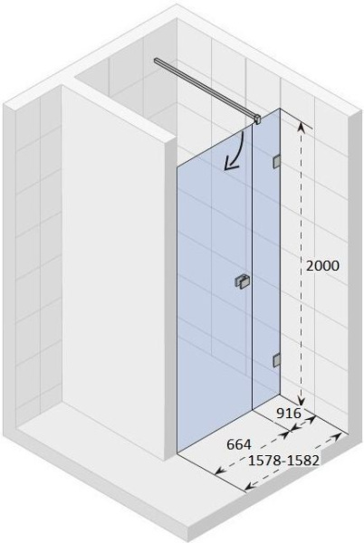 Душевая дверь Riho Scandic Mistral M102 160 L GX0742001