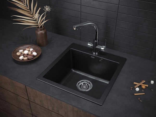 Мойка KANTE 50, IT-GRANIT, PM105152-BLM, черный, 510х520, Paulmark