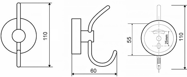 Крючок для полотенец Bemeta Omega 104105242