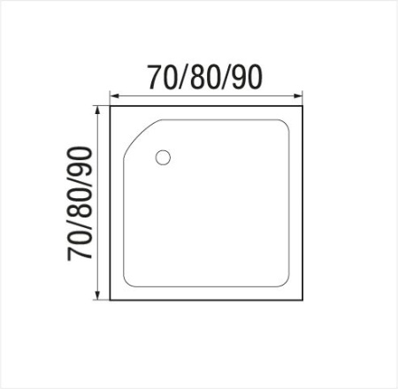 Поддон душевой Wemor 70/24 S квадратный 700x700x240 мм