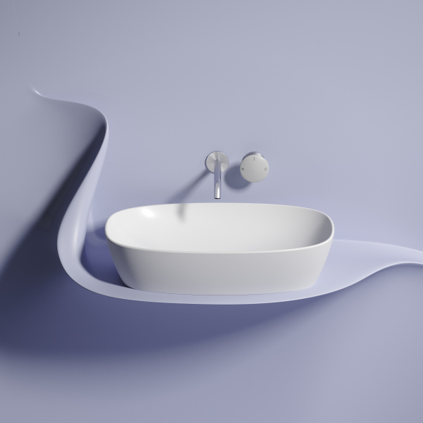 Умывальник Ceramicanova чаша накладная овальная (цвет Серый Матовый) Element 600x380x138мм