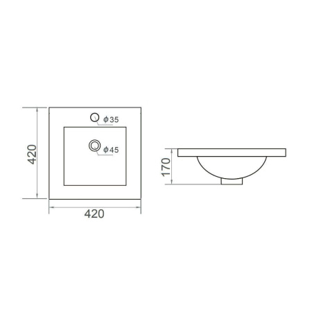 Orange RA03410W раковина встраиваемая белая, санфарфор