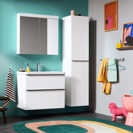 Тумба под раковину Duravit D-Neo 80 см DE435502222 подвесная, белый глянец