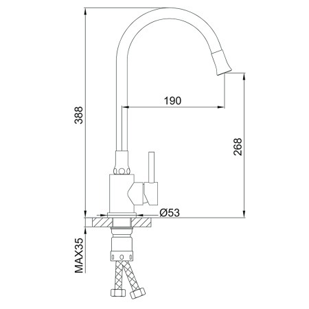 Смеситель для кухни с гибким изливом FRAP F40994-8, белый