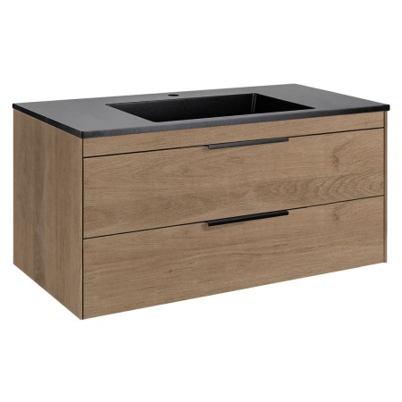 Тумба под раковину Vincea Chiara 2D 1000 подвесная, 2 выкатных ящика soft-close, N.Oak