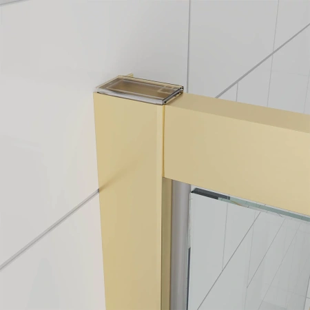 Душевая дверь Veconi Ottimo P30 G, 800x1900, золото брашинг, стекло матовое