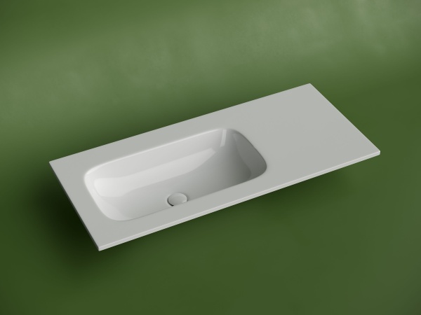 Раковина накладная Ceramicanova Грация (Grace) чаша слева без отв под смеситель 1010x457x137 белый CN7014wx