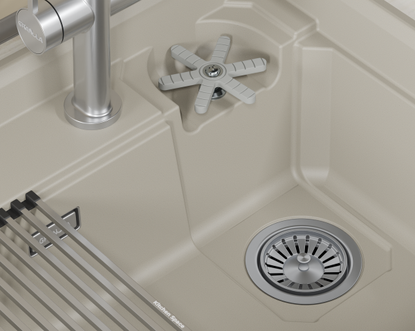 Мойка для кухни Granula Kitchen Space Rinzer 7308R креман, 73х52 см, прямоугольная