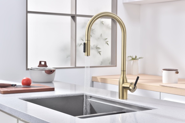 Смеситель для кухни UNIVERSAL, светлое золото, Un213880-LG, Paulmark