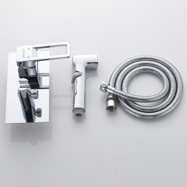 Гигиенический душ со смесителем Shevanik S137T, оружейная сталь