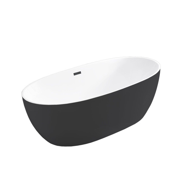 Ванна акриловая Vincea VBT-405-1700MB, 1700*800*580, цвет черный матовый, слив-перелив в комплекте, хром