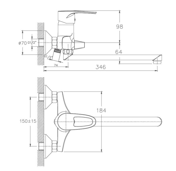 Смеситель для ванны Haiba HB2265